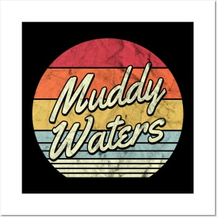 Muddy Waters Don Williams Retro 70s Style Sunset Posters and Art